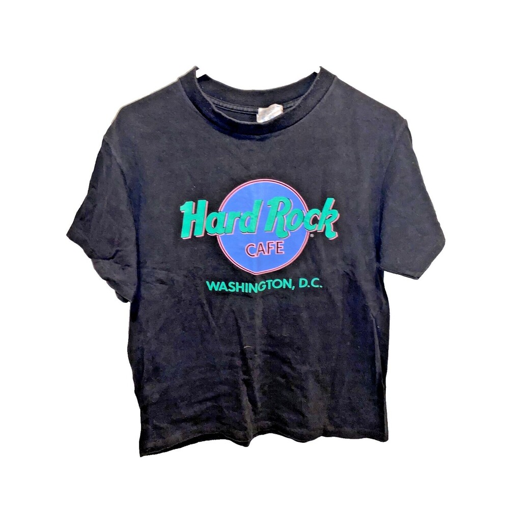 Vintage Single Stitch Hard Rock Cafe Washington DC Shirt Medium USA Black